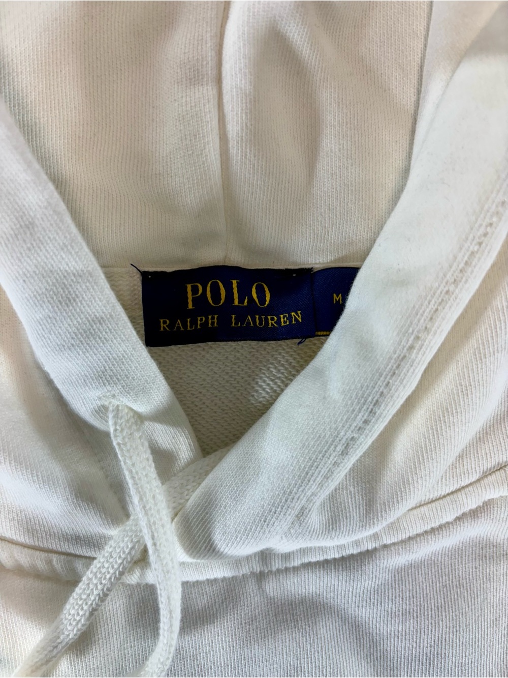 NEW Polo Ralph Lauren Women’s Medium White Hoodie Cream Beaded Pony Graphic - Picture 4 of 15